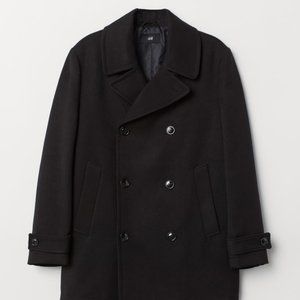 H&M Black Twill Peacoat